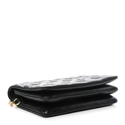 Louis Vuitton Lambskin Embossed Monogram Pochette Coussin Black 3 of 4