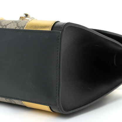 Gucci GG Supreme Monogram Small Osiride Top Handle Bag Black Gold 8 of 25