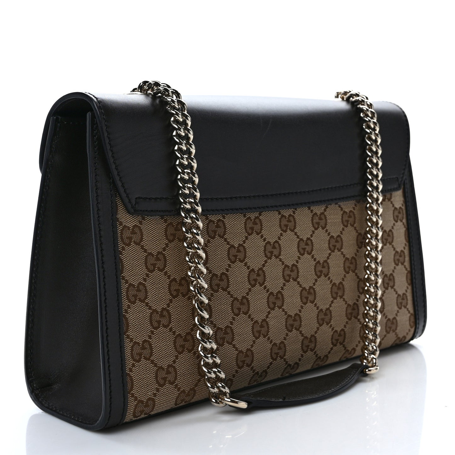 Monogram Margaux Calfskin Medium Emily Chain Shoulder Bag Beige Ebony Cocoa