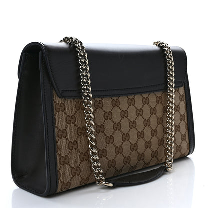 Gucci Monogram Margaux Calfskin Medium Emily Chain Shoulder Bag Beige Ebony Cocoa 3 of 13