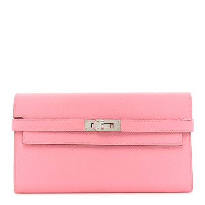 Hermes Epsom Kelly Longue Wallet Rose Confetti 1 of 15