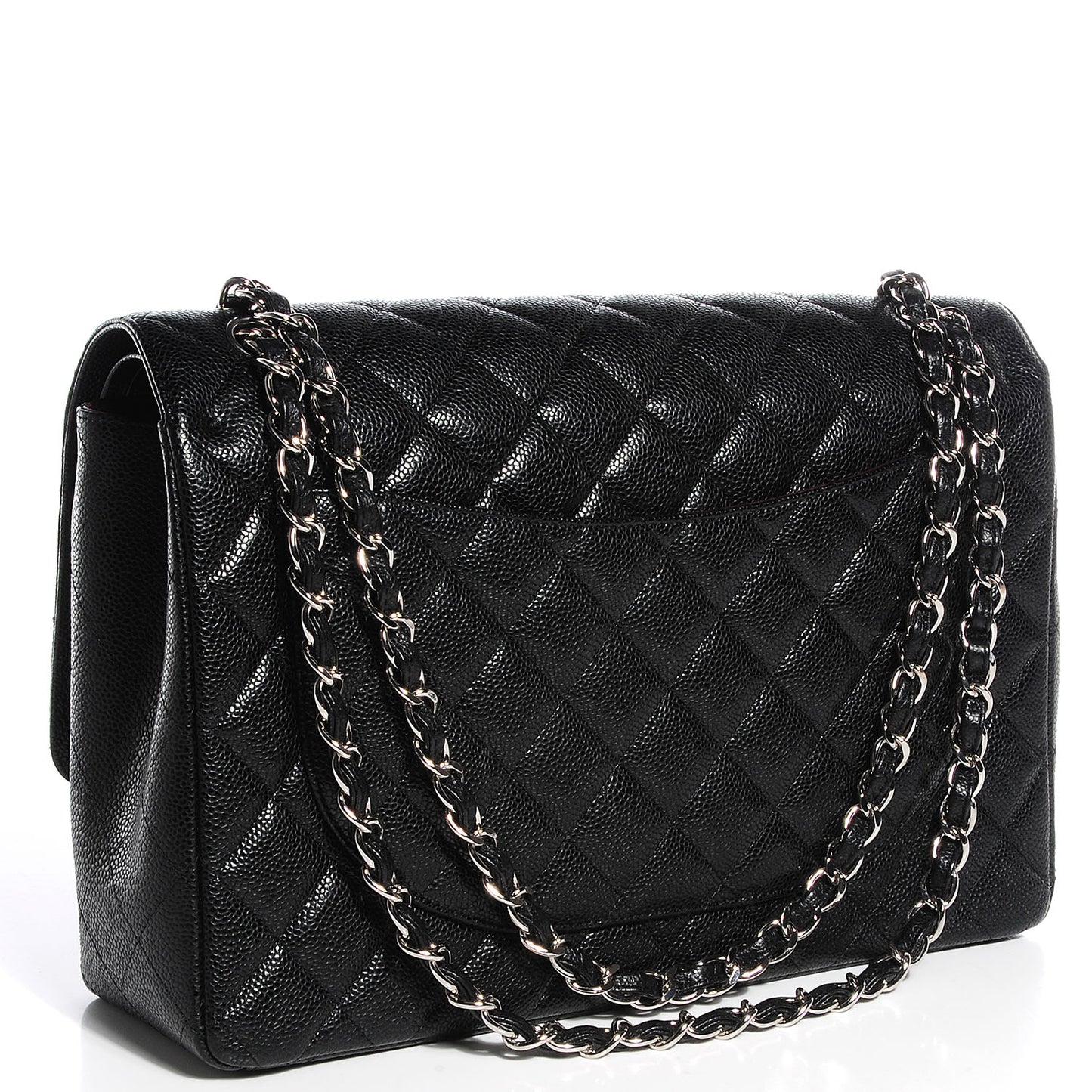 Caviar Quilted Maxi Double Flap Black