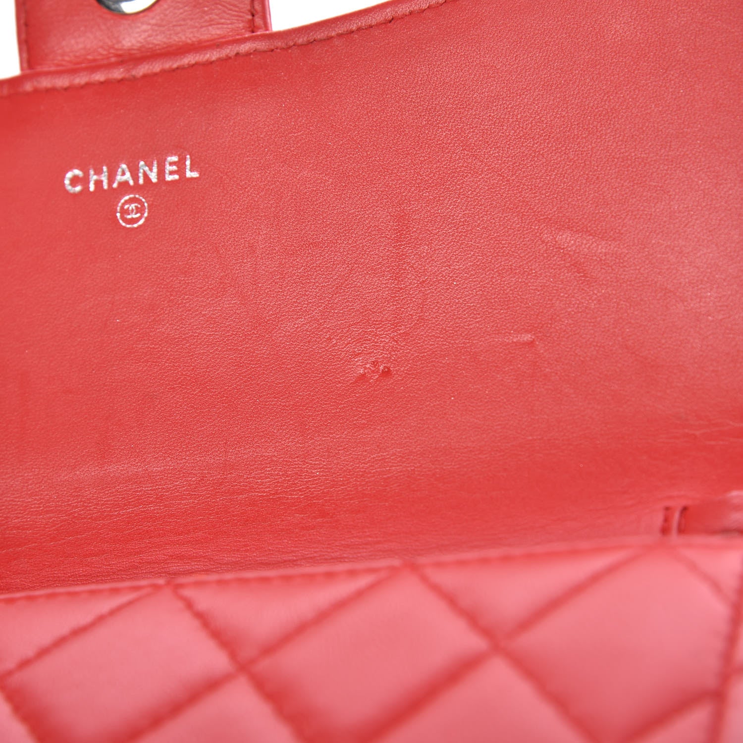 Chanel Lambskin Quilted Wallet on Removable Chain Red 10 of 13