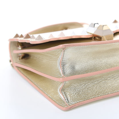 Fendi Vitello Catalan Mirror Scalloped Multi Studded Small Kan I Shoulder Bag Champagne 8 of 11