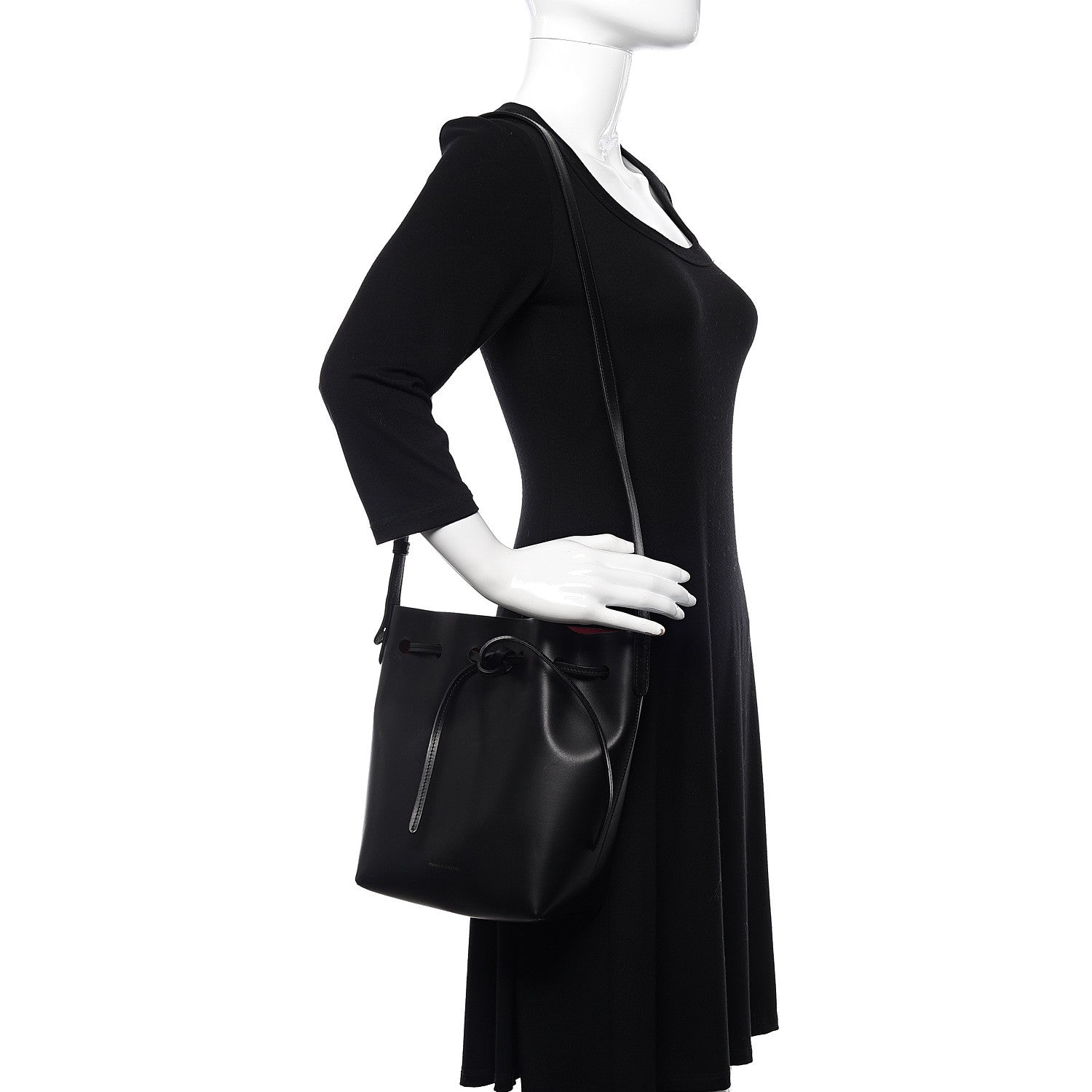 Mansur Gavriel Calfskin Mini Bucket Bag Black Flamma 2 of 9