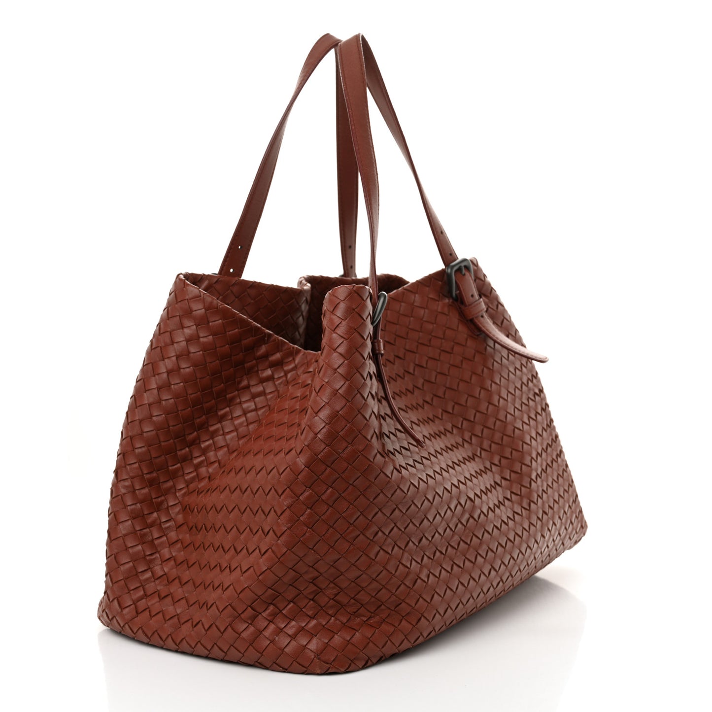 Nappa Intrecciato Large Seamless Tote Burnt Red