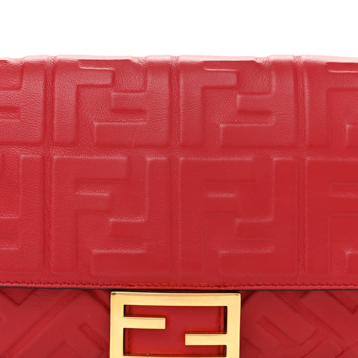 Nappa FF 1974 Embossed Baguette Fragola