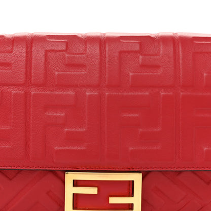 Fendi Nappa FF 1974 Embossed Baguette Fragola 8 of 11