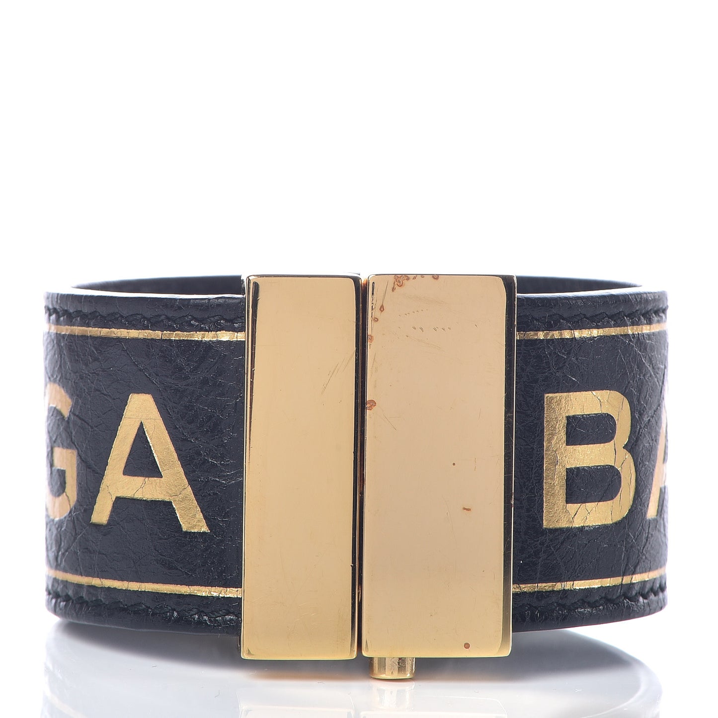 Agneau Logo Blanket Bracelet Black