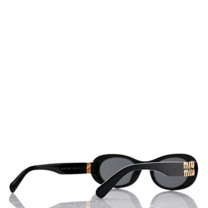 Miu Miu Acetate Oval Sunglasses SMU 06Z Black 3 of 7