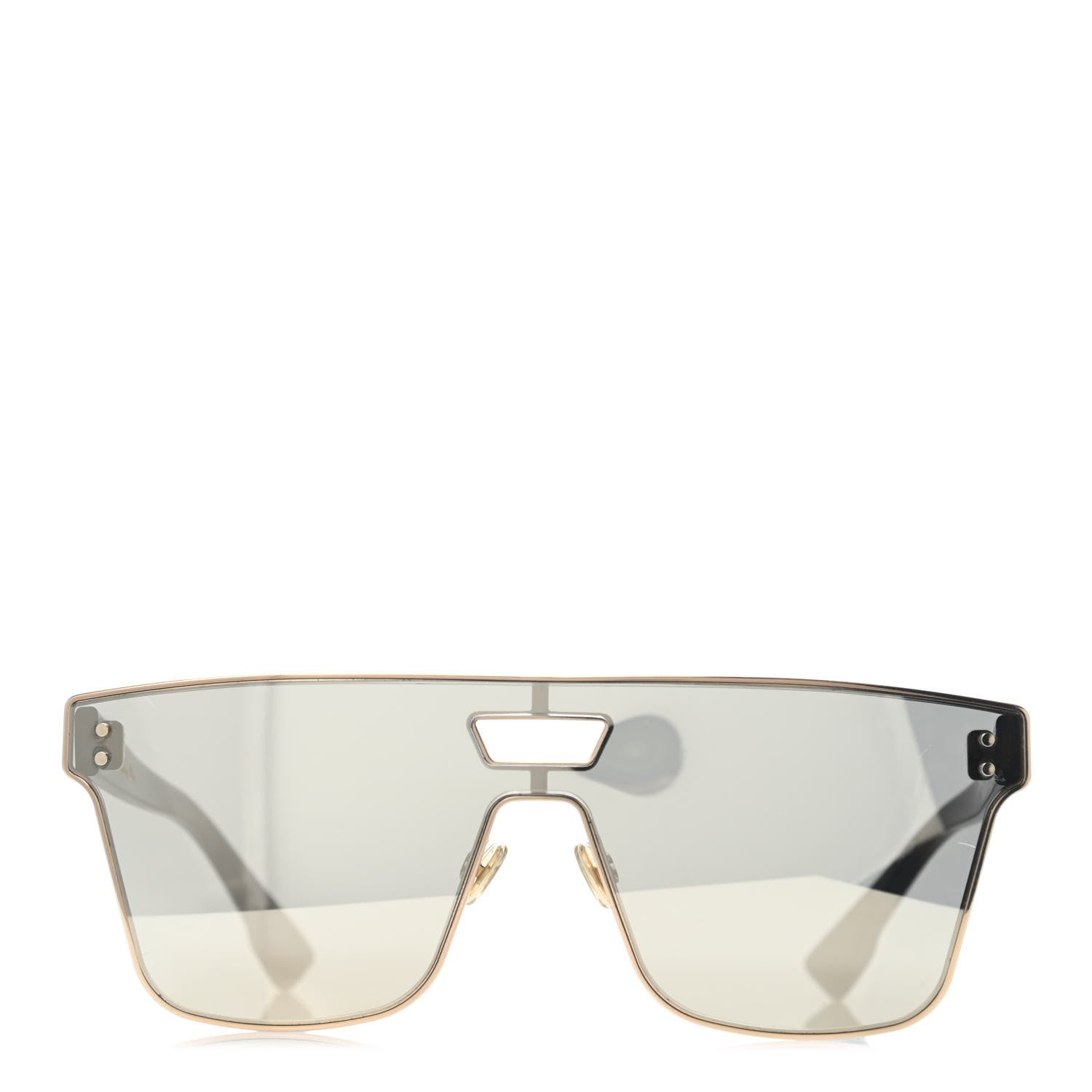 Christian Dior Diorizon1 Mirrored Sunglasses Gold Black 2 of 4