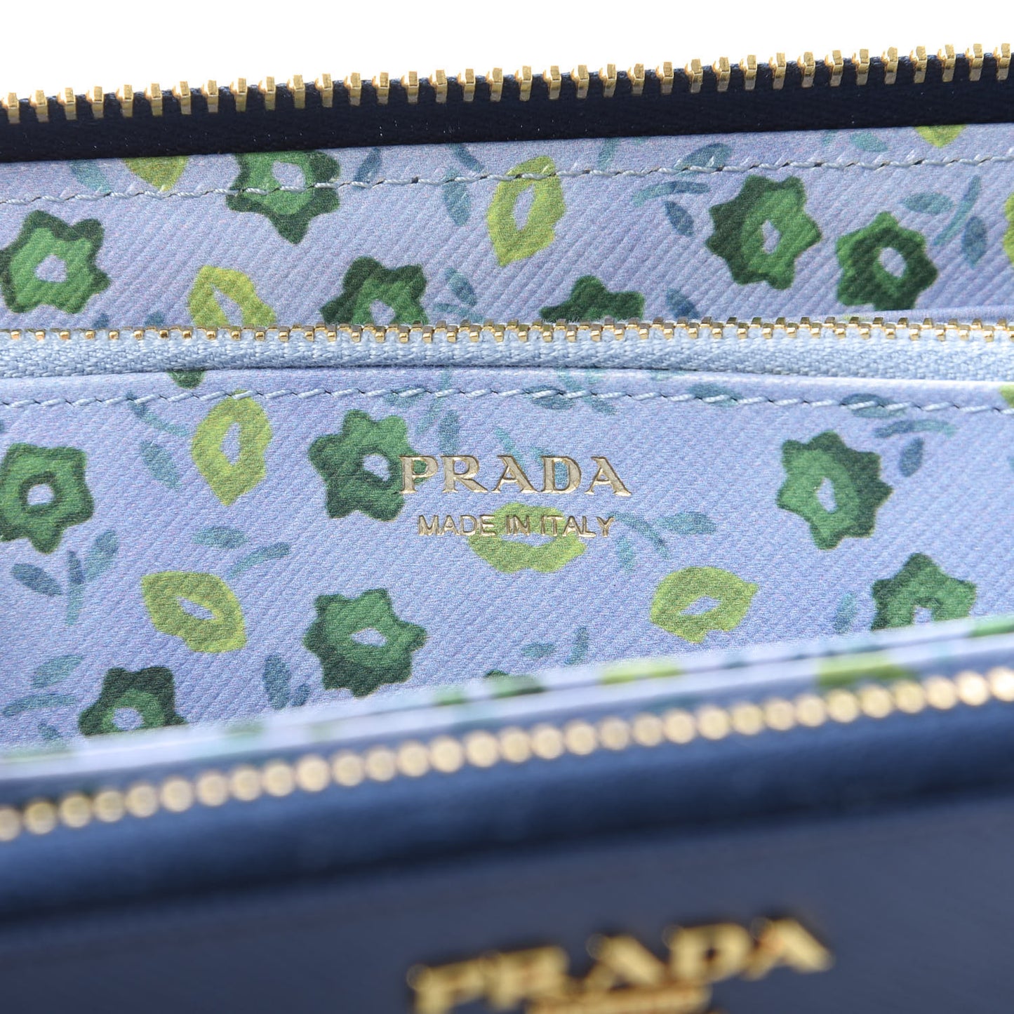 Saffiano Metal Zip Around Wallet Cobalto