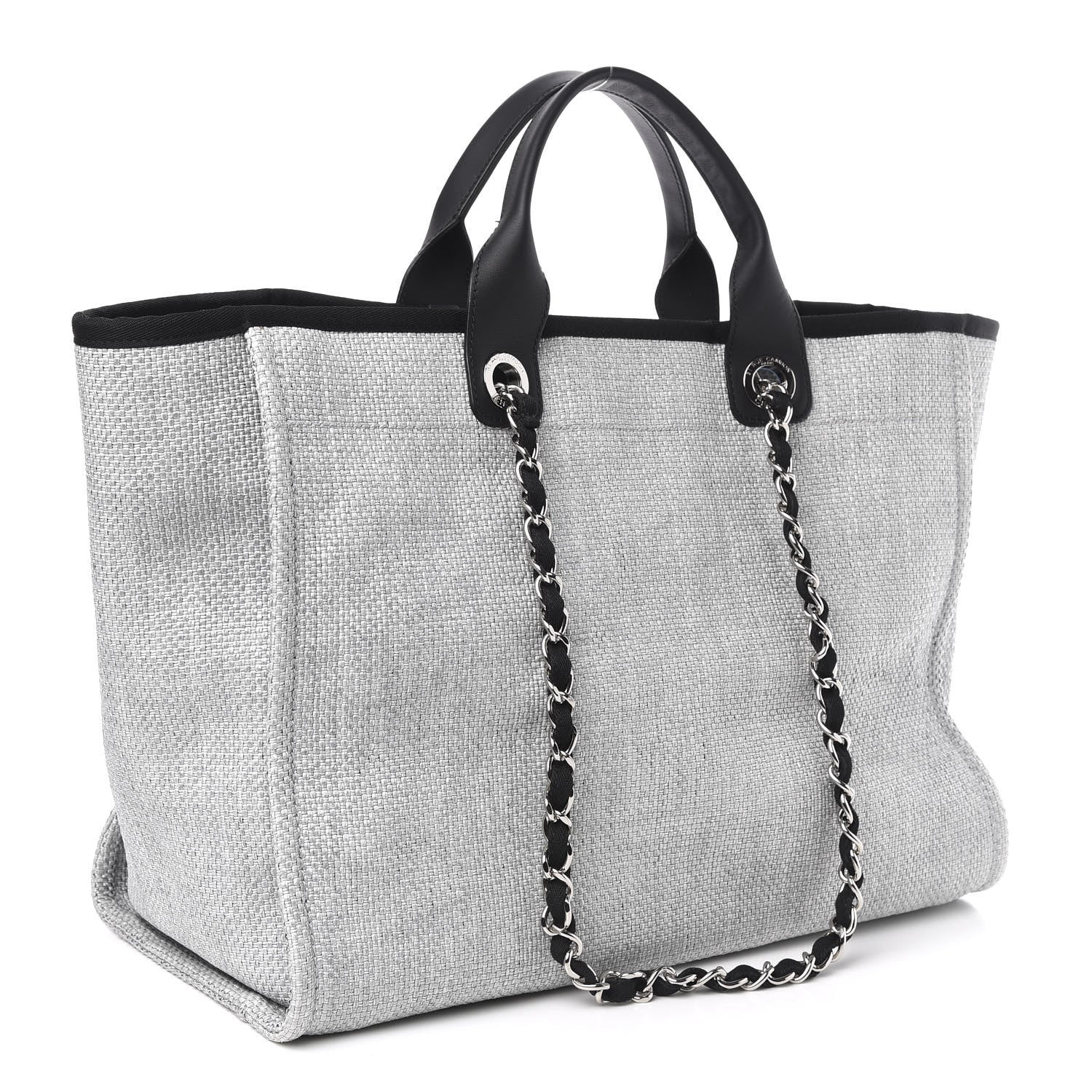 Chanel Canvas Deauville Large Tote Grey 4 of 12