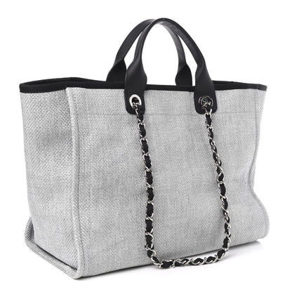 Chanel Canvas Deauville Large Tote Grey 4 of 12
