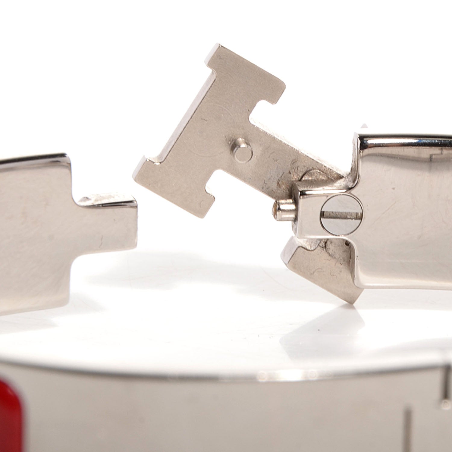 Hermes Enamel Clic Clac H Narrow Bracelet GM Rouge 4 of 6