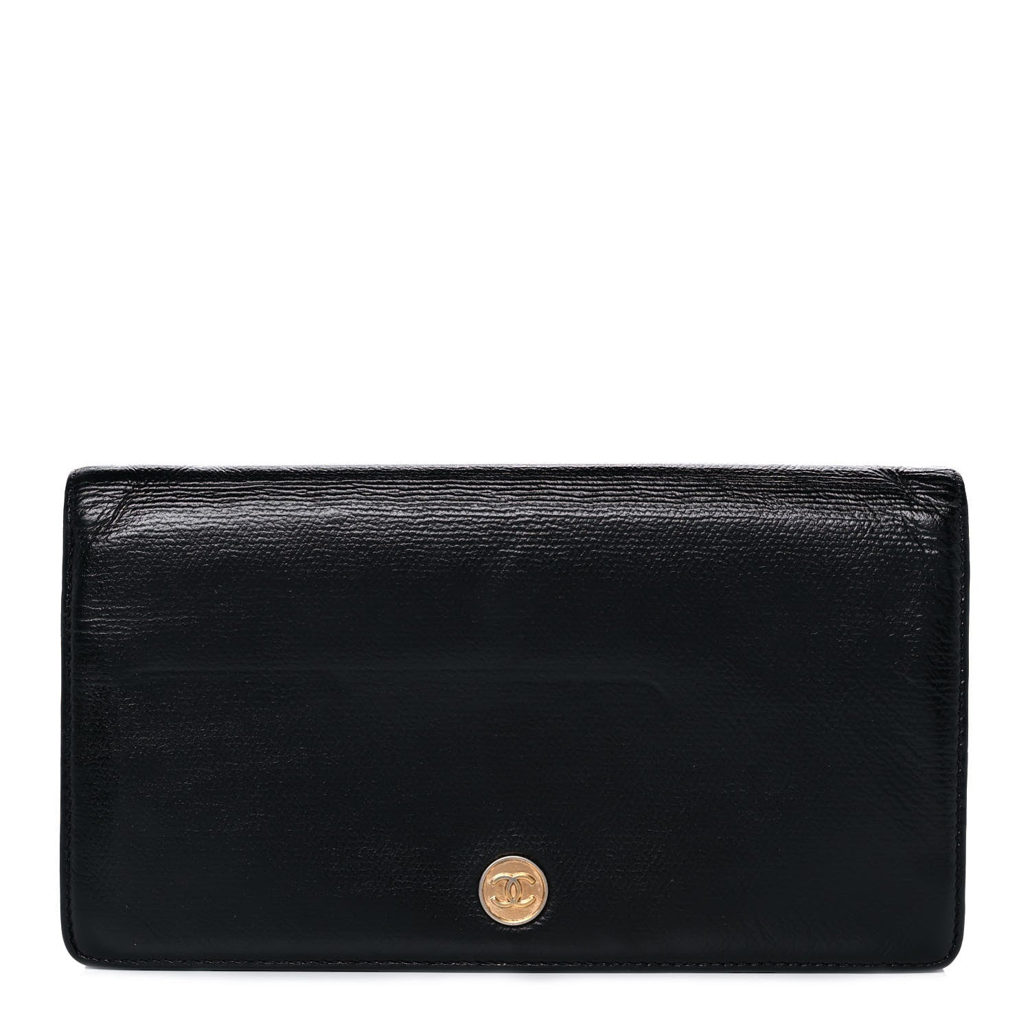 Chanel Grained Calfskin CC Button Yen Wallet Black 1 of 11
