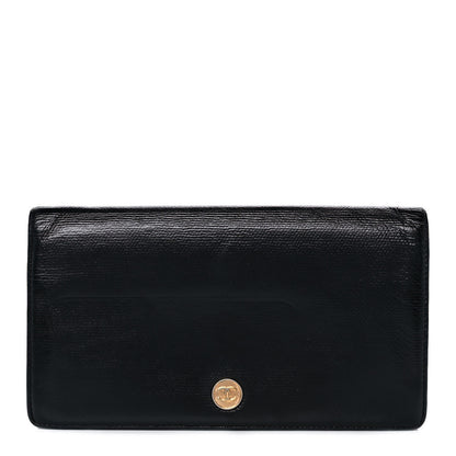 Chanel Grained Calfskin CC Button Yen Wallet Black 1 of 11