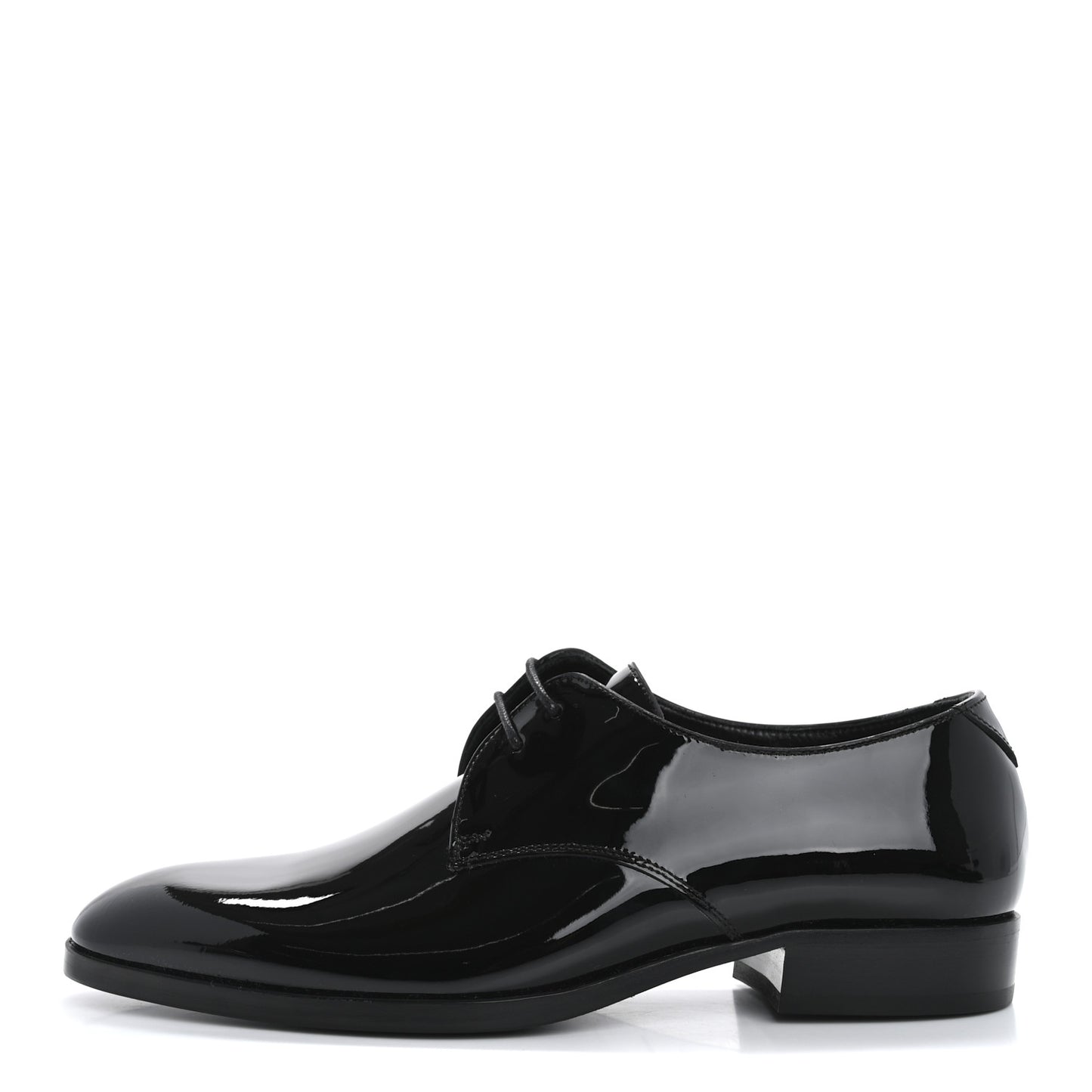 Patent Calfskin Mens Derby Lace Up Shoes 37 Black