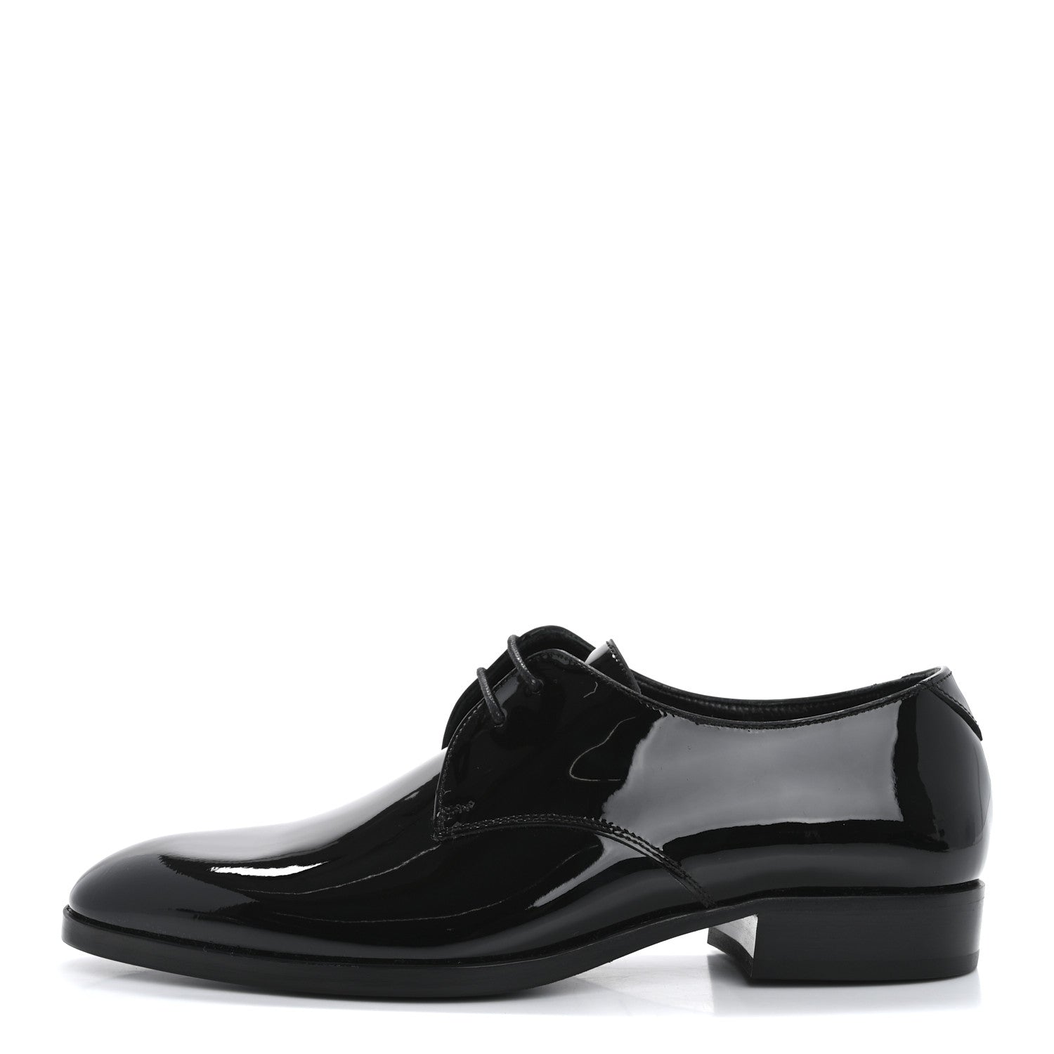 Saint Laurent Patent Calfskin Mens Derby Lace Up Shoes 37 Black 1 of 10