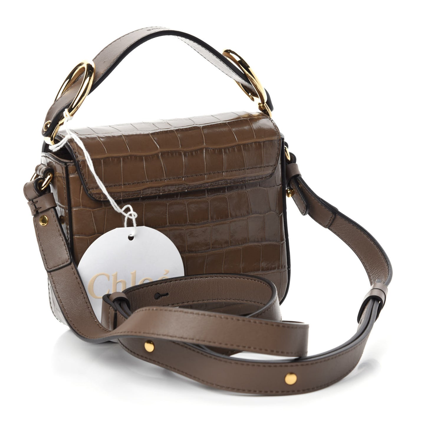 Calfskin Crocodile Embossed Mini C Double Carry