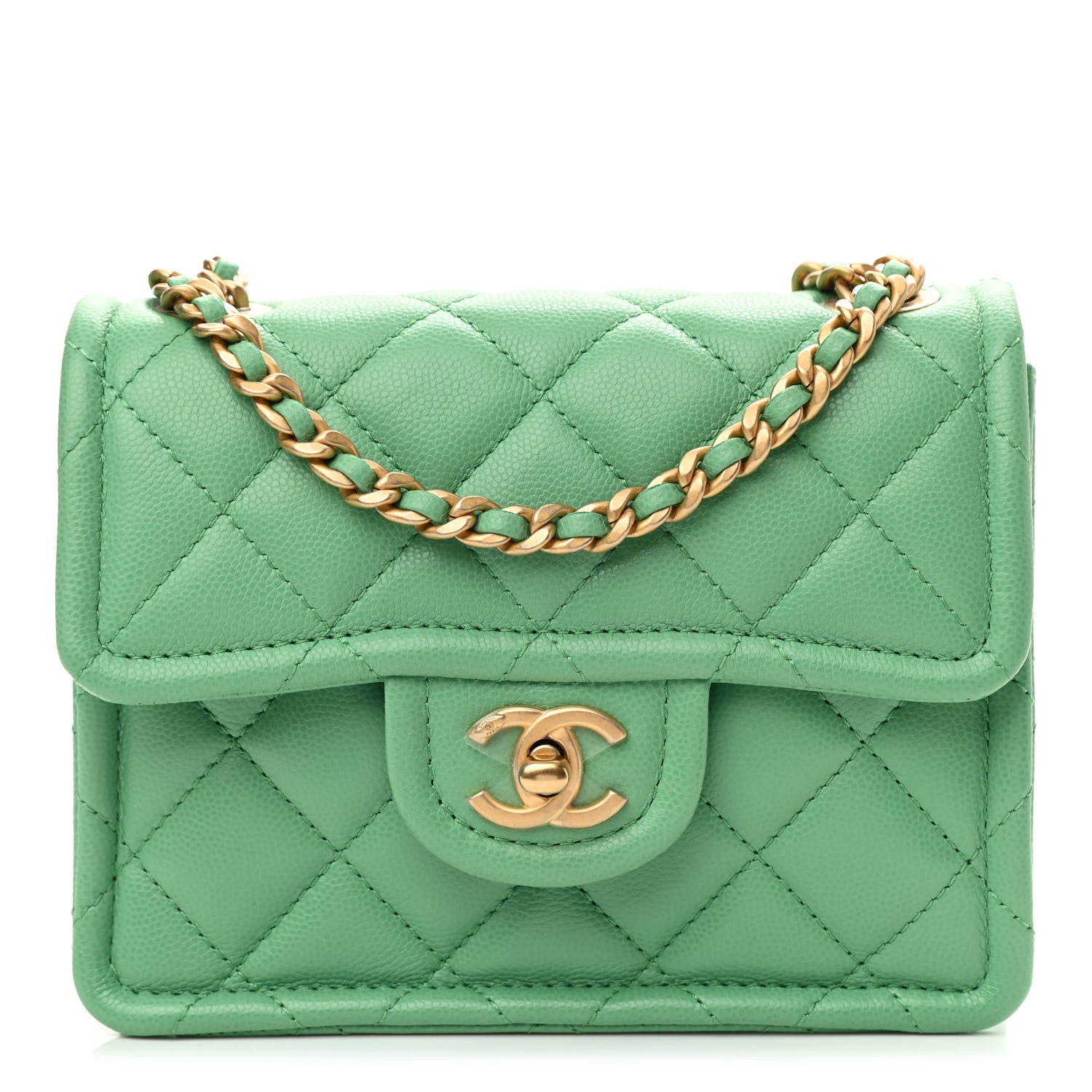 Chanel Caviar Quilted Mini Sweet Classic Flap Green 1 of 10