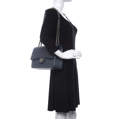 Chanel Caviar Quilted Jumbo Double Flap Dark Grey 2 of 10