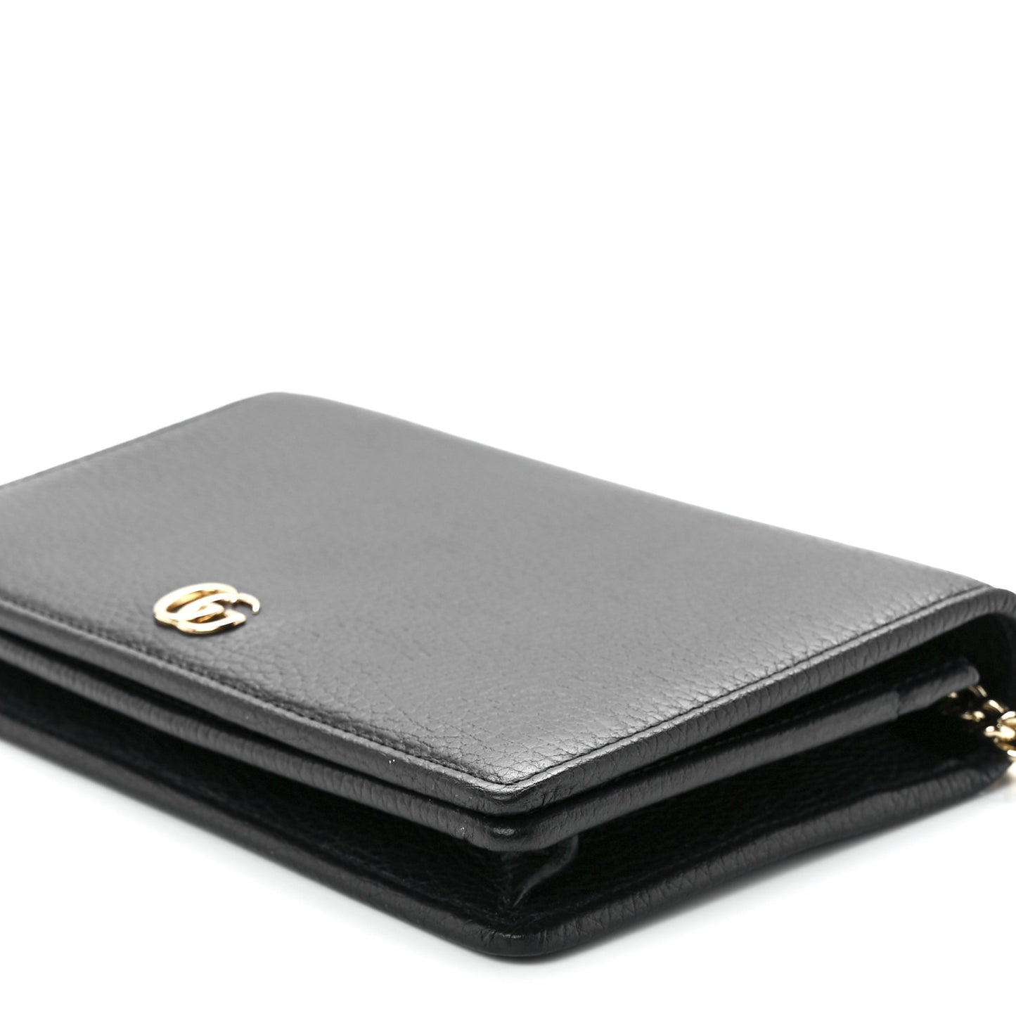 Calfskin Mini GG Marmont Chain Wallet Black