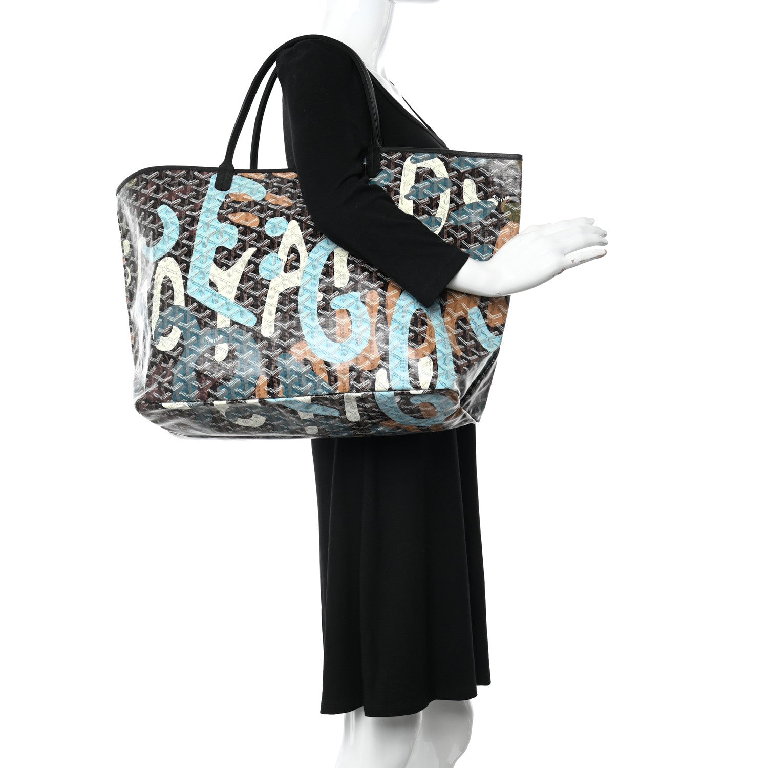 Goyard Goyardine Saint Louis Lettres Camouflage GM Black Blue 2 of 11