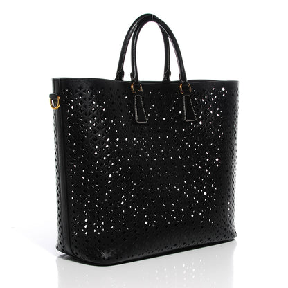 Prada Saffiano Perforated Tote Black 4 of 9