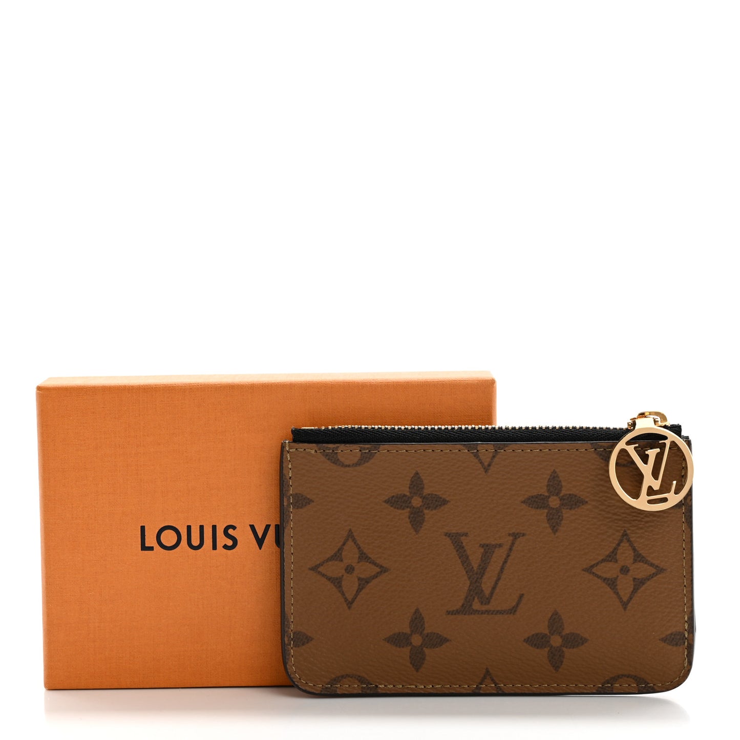 Reverse Monogram Zipped Romy Card Holder