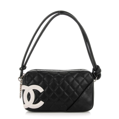 Chanel Calfskin Quilted Cambon Pochette Black White 1 of 7