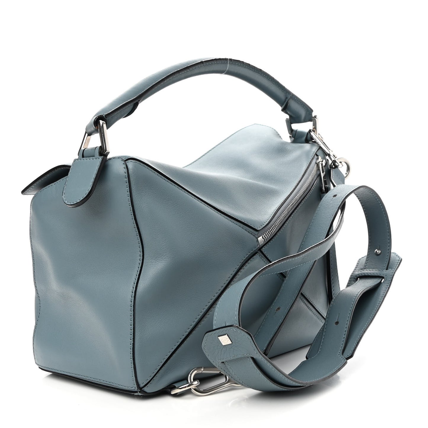 Calfskin Medium Puzzle Bag Stone Blue
