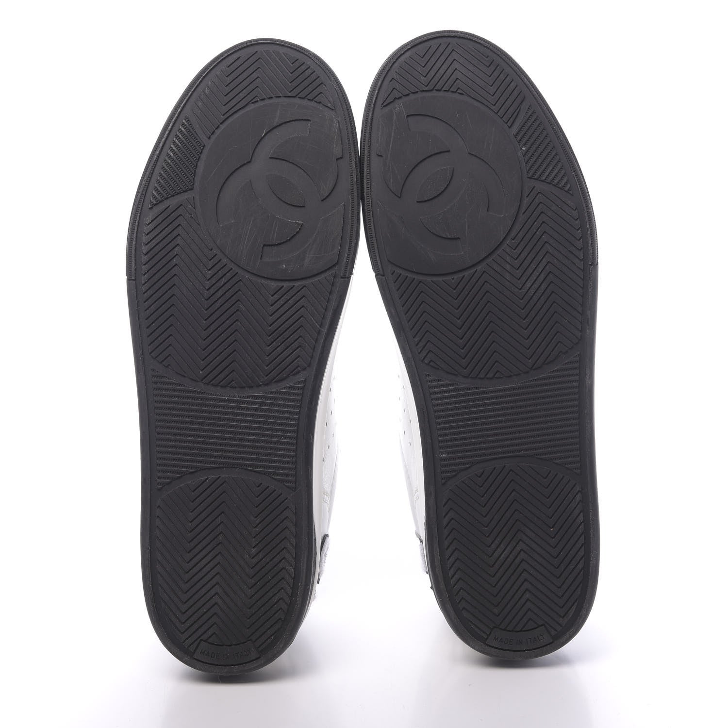 Chanel Calfskin Mens Logo Sneakers 43 Black White 6 of 11