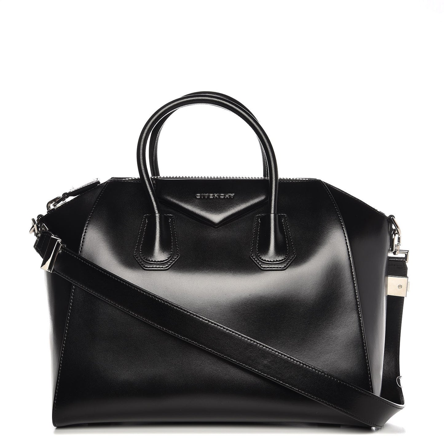 Shiny Lord Calfskin Medium Antigona Black