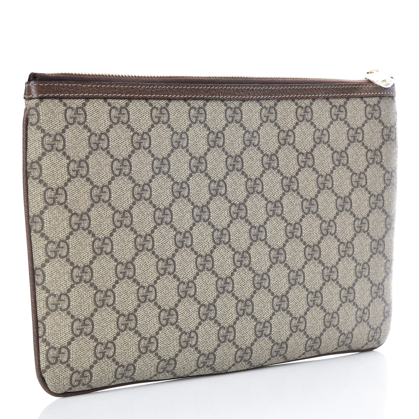 GG Supreme Monogram Large Ophidia Pouch Clutch Brown