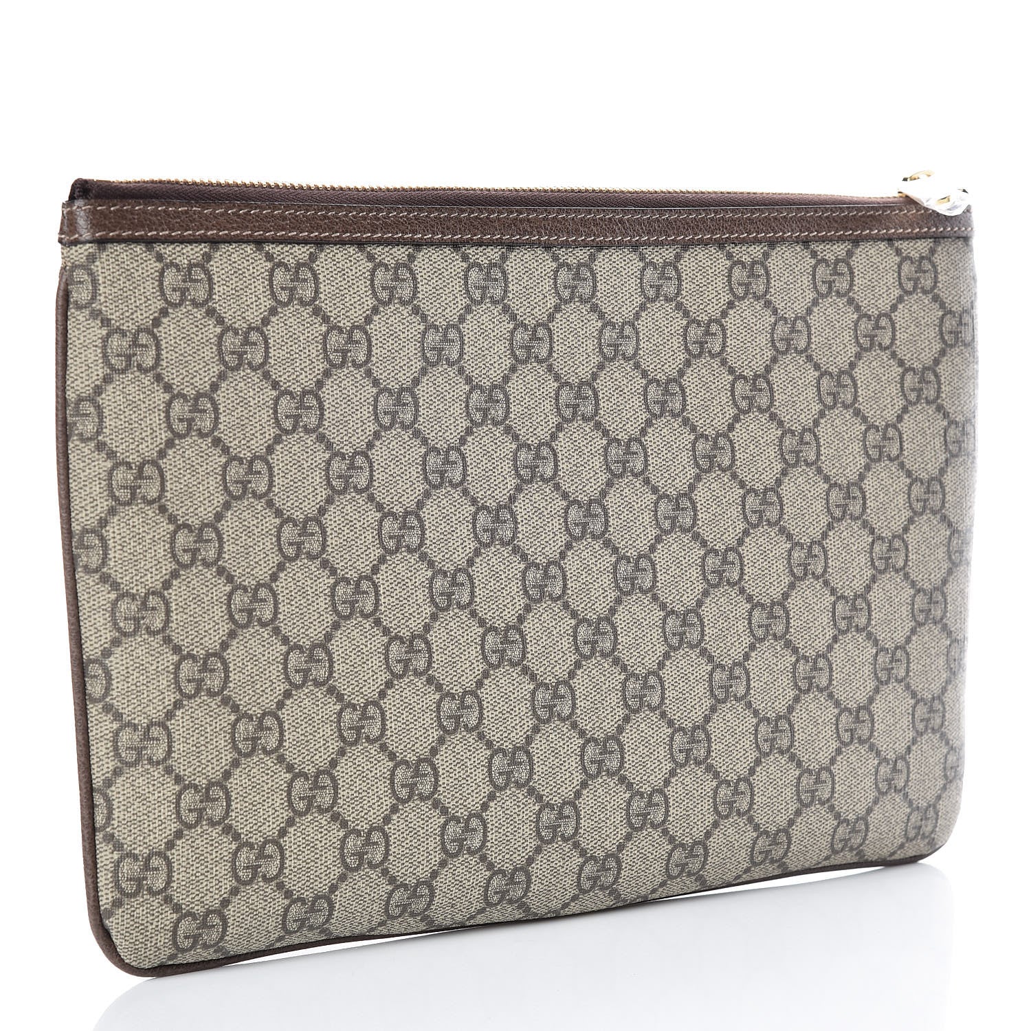 Gucci GG Supreme Monogram Large Ophidia Pouch Clutch Brown 3 of 10