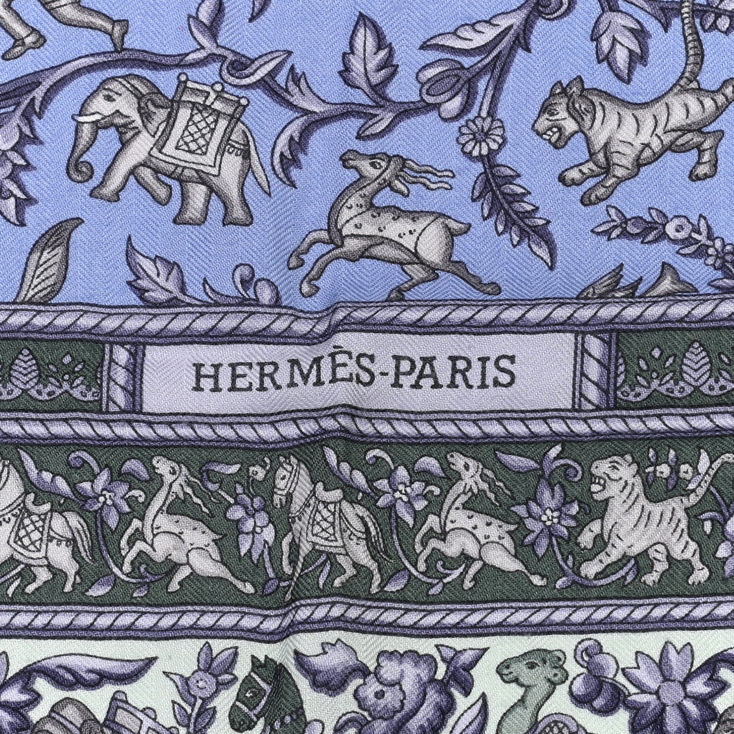 Hermes Cashmere Silk Chasse En Inde Shawl 140 2 of 5
