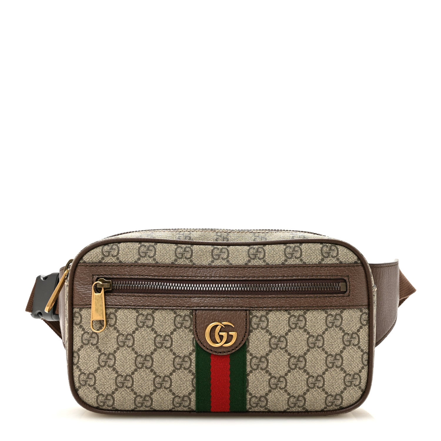 Gucci Soft GG Supreme Monogram Medium Ophidia Belt Bag Dark Brown 1 of 10