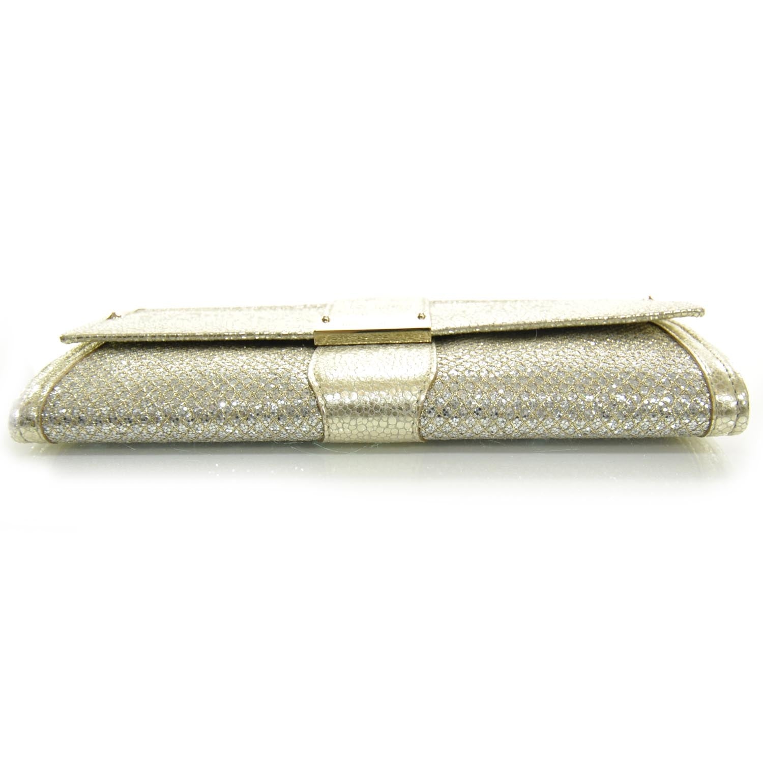 Jimmy Choo Glitter Fabric Ubai Clutch Wallet Metallic 4 of 7