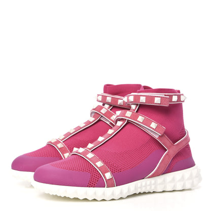 Valentino Garavani Body Tech Knit Free Rockstud Sock High Top Sneakers 36.5 Pink 3 of 7