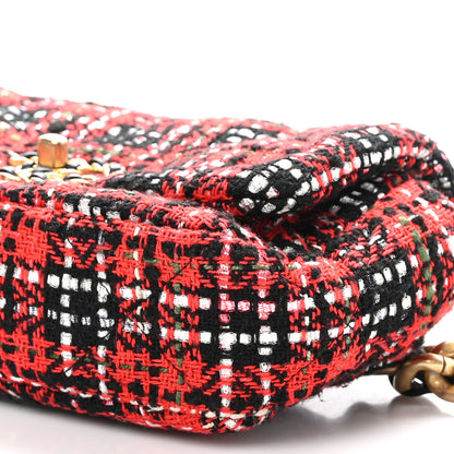 Chanel Tweed Quilted Chanel 19 Waist Bag Red Black Multicolor 10 of 10