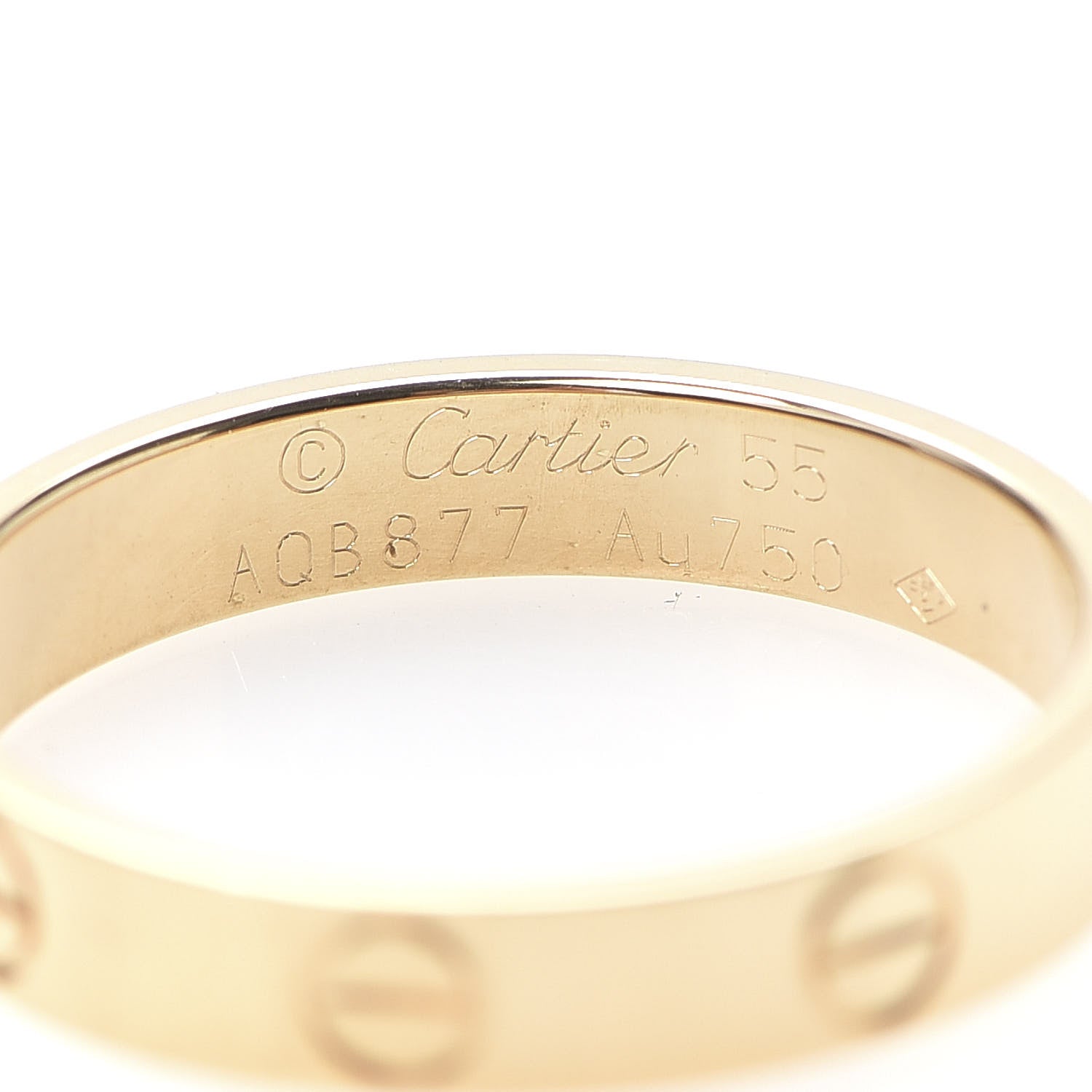 Cartier 18K Yellow Gold 3.5mm LOVE Wedding Band Ring 55 7.25 4 of 6