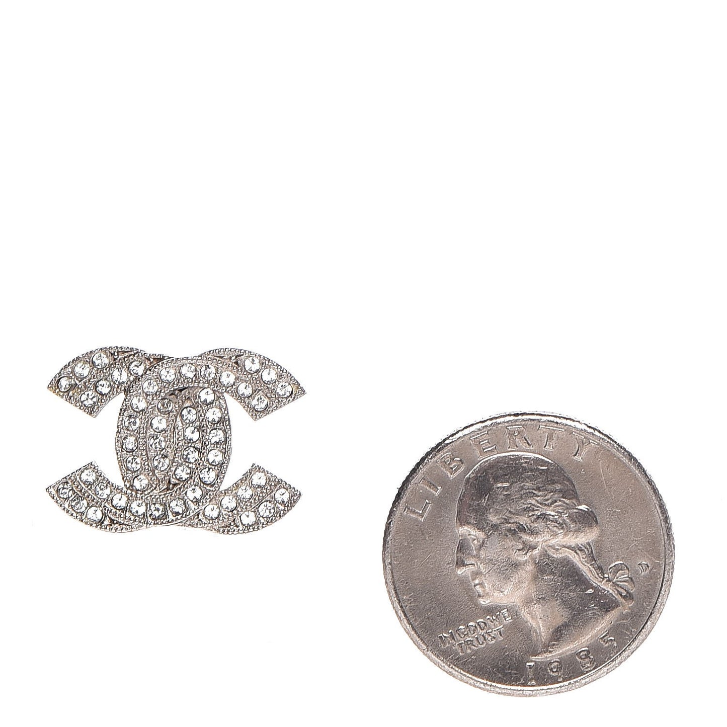 Crystal CC Earrings Silver