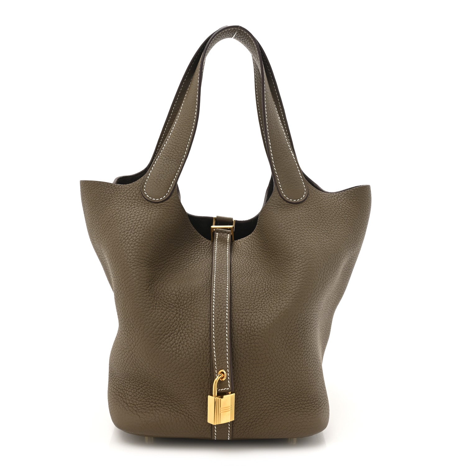 Hermes Taurillon Clemence Picotin Lock 22 MM Etoupe 1 of 10