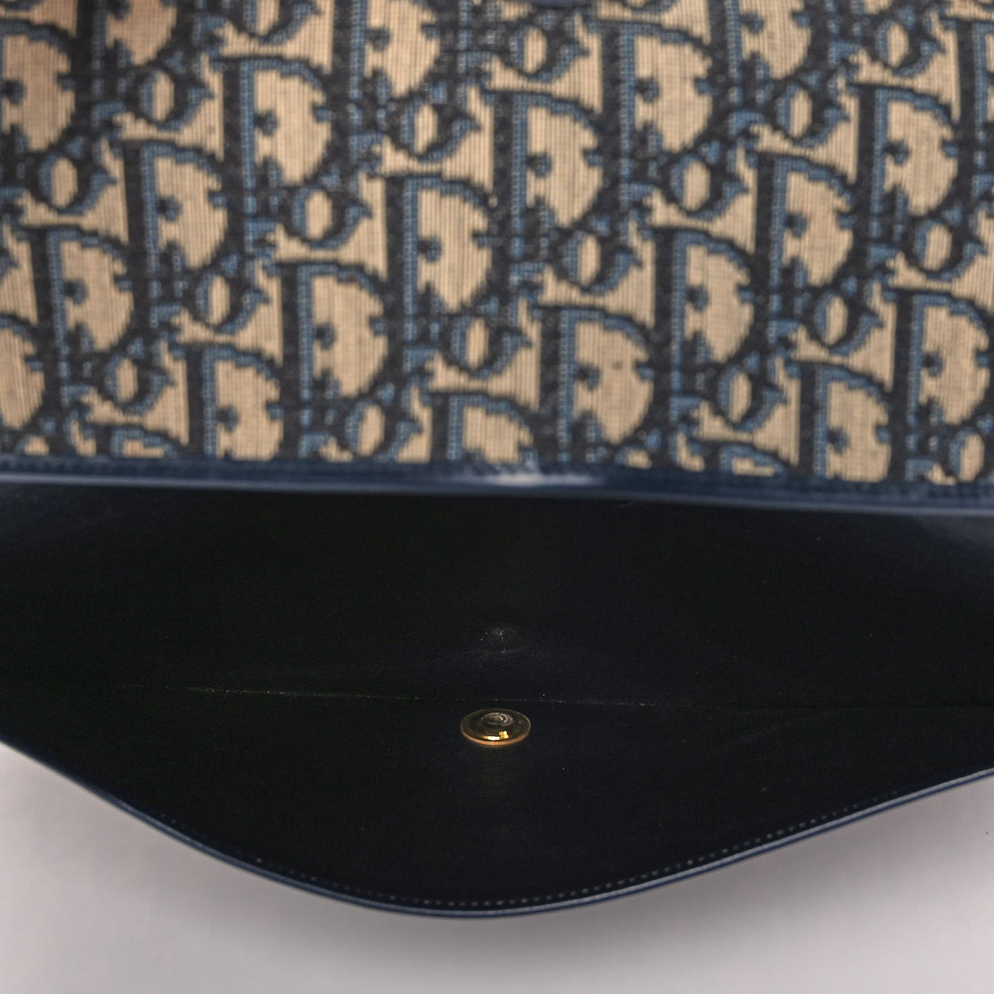 Monogram Flap Clutch Navy Blue