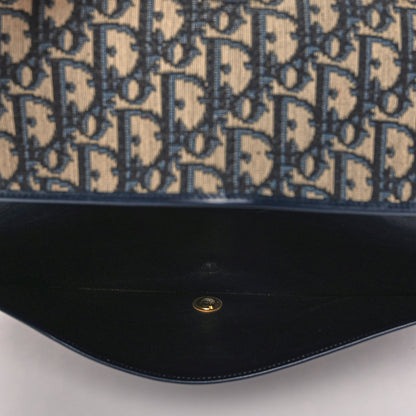 Christian Dior Monogram Flap Clutch Navy Blue 6 of 9