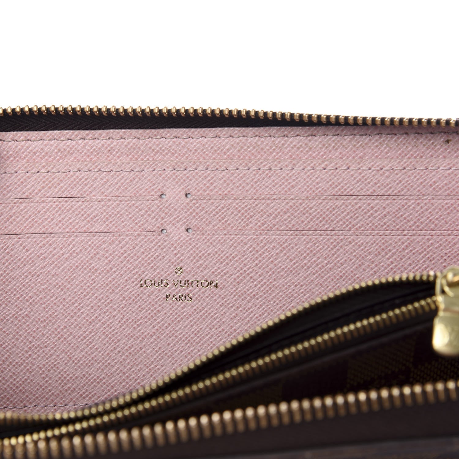 Louis Vuitton Damier Ebene Clemence Wallet Rose Ballerine 5 of 9