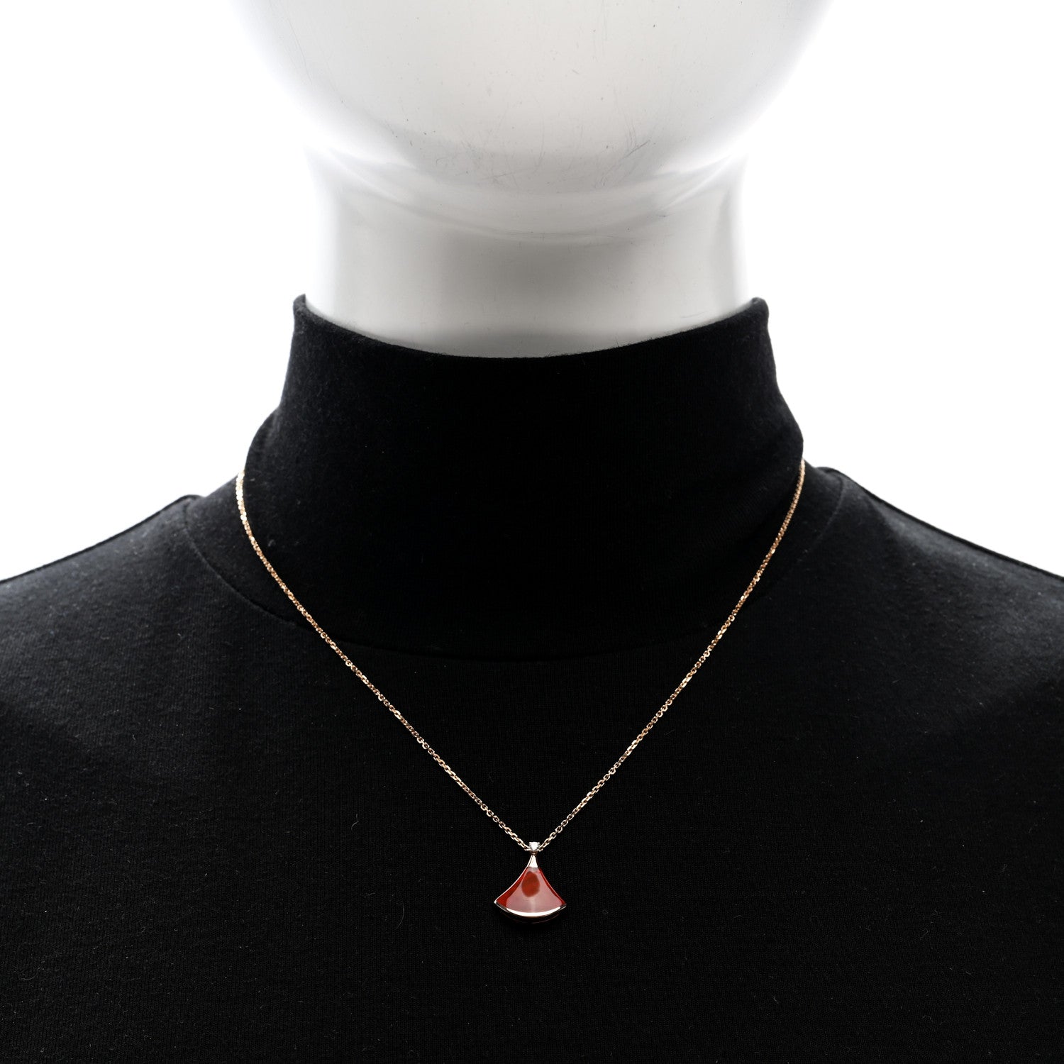 Bulgari 18K Rose Gold Diamond Carnelian Divas' Dream Pendant Necklace 2 of 6