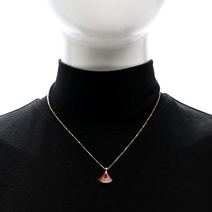 Bulgari 18K Rose Gold Diamond Carnelian Divas' Dream Pendant Necklace 2 of 6
