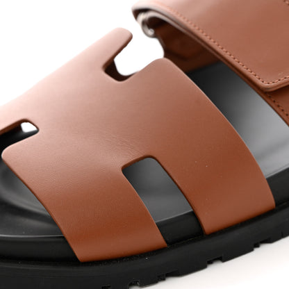 Hermes Calfskin Mens Chypre Sandals 42 Gold 10 of 12